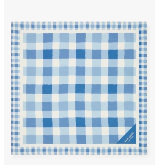 kate spade Accessories - Kate Spade Blue and Cream Checkered Scarf